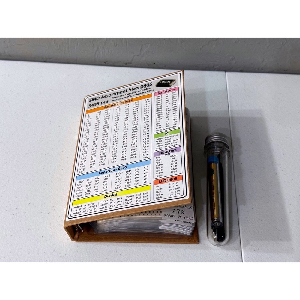 SMD 0805‎ Component Assortment Book 5435pcs Resistors Capacitors Diodes LEDs ICs